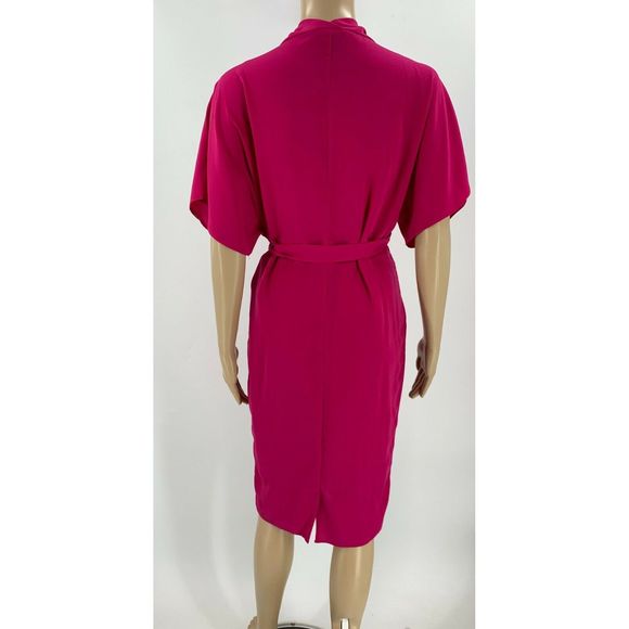 ASOS Kimono Wrap Dress Siz 4 Pink Short Sleeve - Picture 6 of 11
